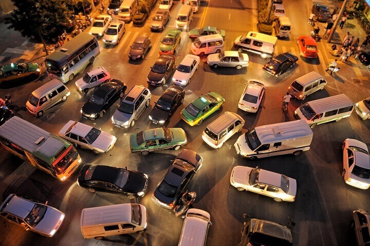 Traffic Jam at Night