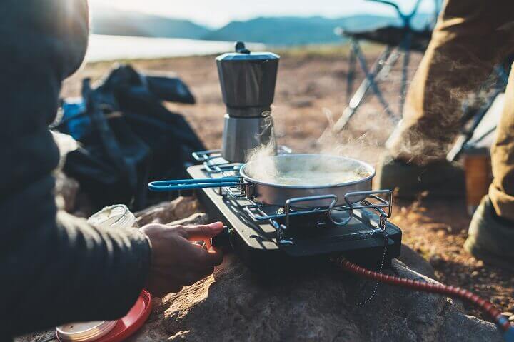 Using Camp Stove Outdoors