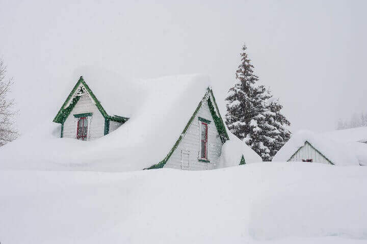 Victorian House Buried In Snow