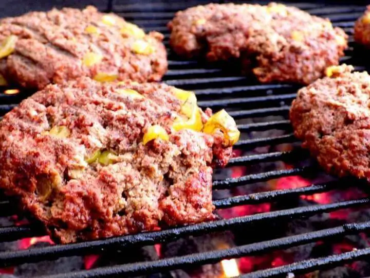 Wheat Berry Burgers on Grill