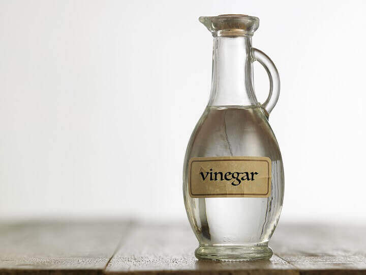 White Vinegar in Glass Bottle