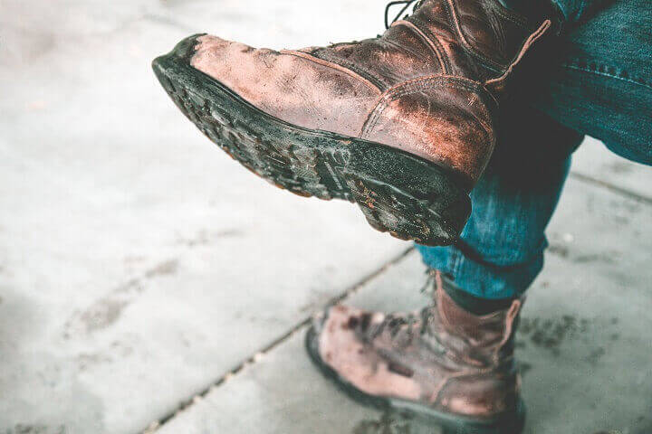 Work Boots on Feet